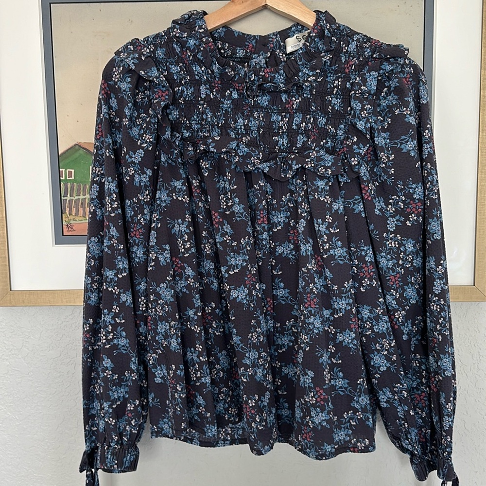 Sea New York Tilly Floral Smocked Blouse
